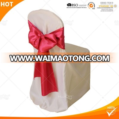 White polyester chair cover and sash for wedding and banquet