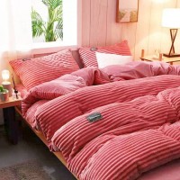 Oem Odm Popular Home Textile Polar Corduroy Bedding Set King Size Fleece Wedding Bed Sheets For Winter