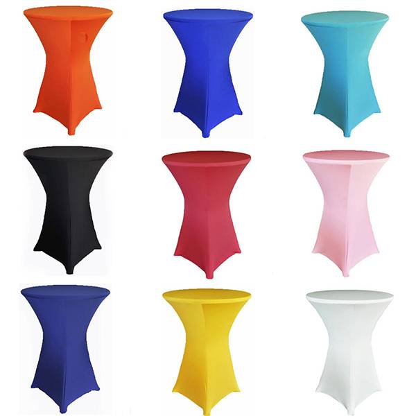 Cheaper Round Spandex Bar Table Covers Elastic Slipcovers Cocktail Stretch Table Cloths For Wedding