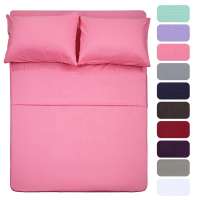 1 Flat Sheet,1 Fitted Sheet and 1 Pillow Cases 100% brushed microfiber 1800 bedding home textile bedding set